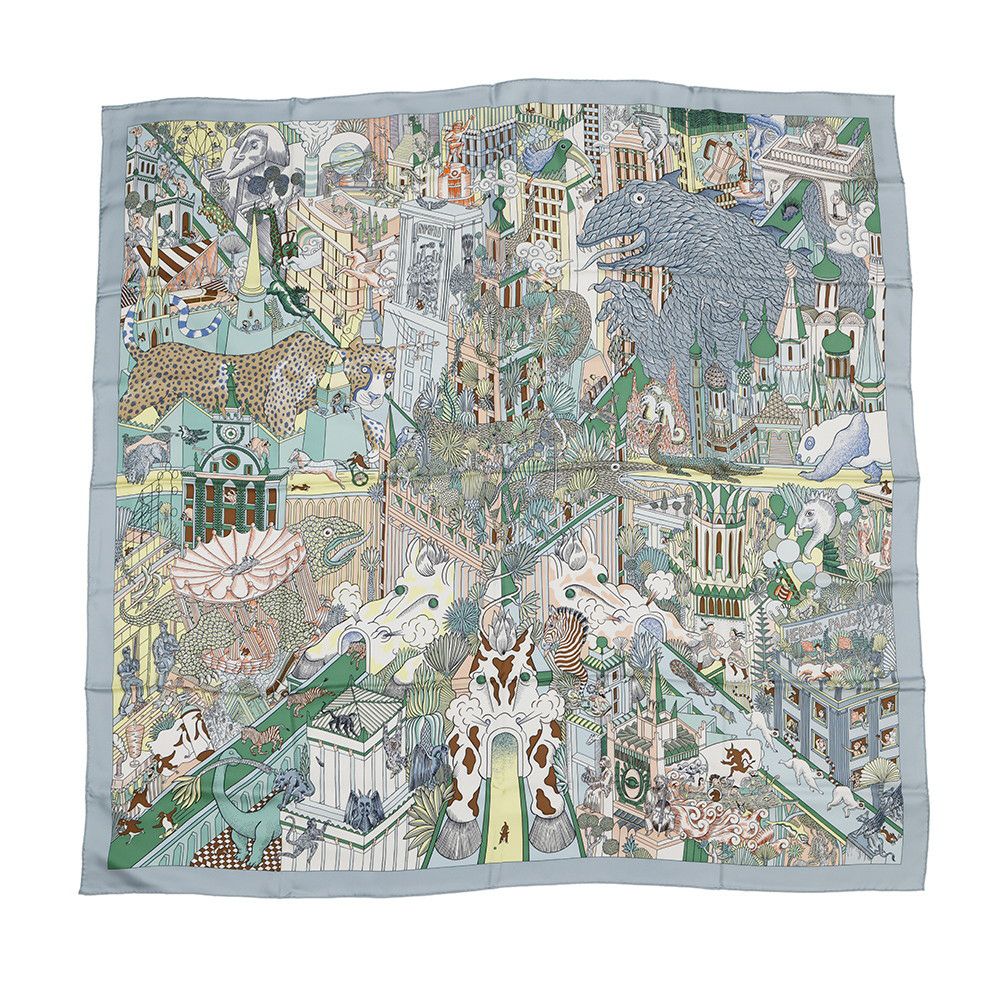 エルメス ストール カレ140 カレジェアン アニマポリス HERMES シルク 2024春夏