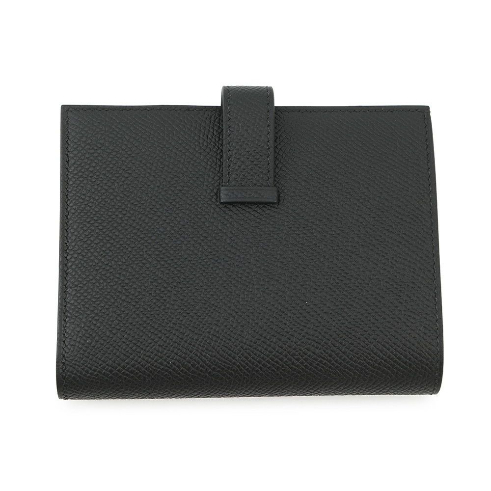 エルメス 二つ折り財布 ベアンコンパクト ブラック/ゴールド金具 エプソン K刻印 HERMES 財布 黒