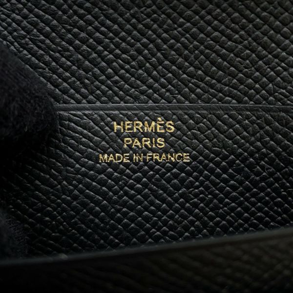 エルメス 二つ折り財布 ベアンコンパクト ブラック/ゴールド金具 エプソン K刻印 HERMES 財布 黒