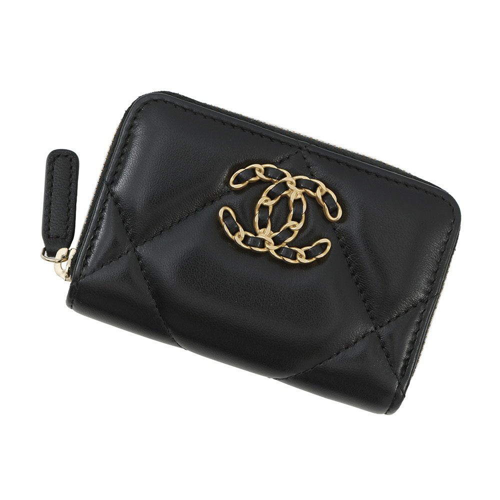 シャネル コインケース ココマーク マトラッセ CHANEL19 ディズヌフ ジップコインパース AP0949 CHANEL 黒