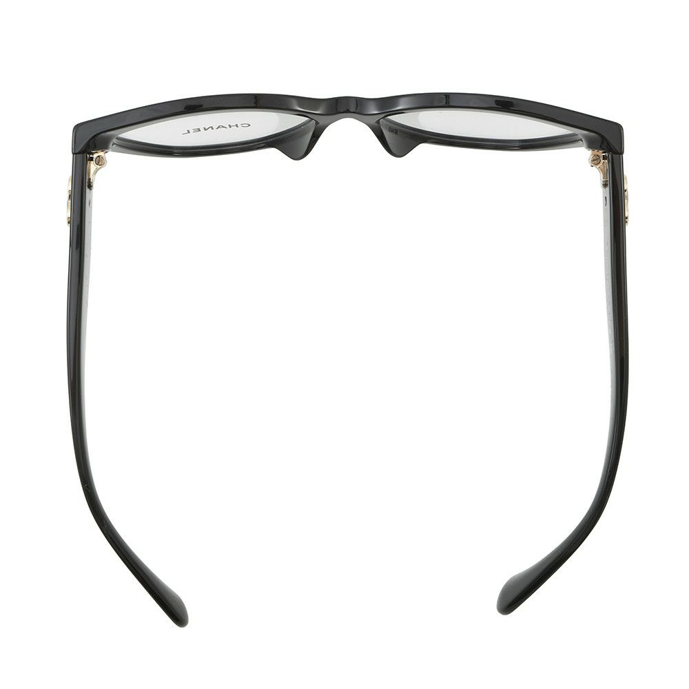 シャネル 伊達メガネ ハート ココマーク メガネフレーム 55□16 140 3436-A CHANEL アイウェア 黒