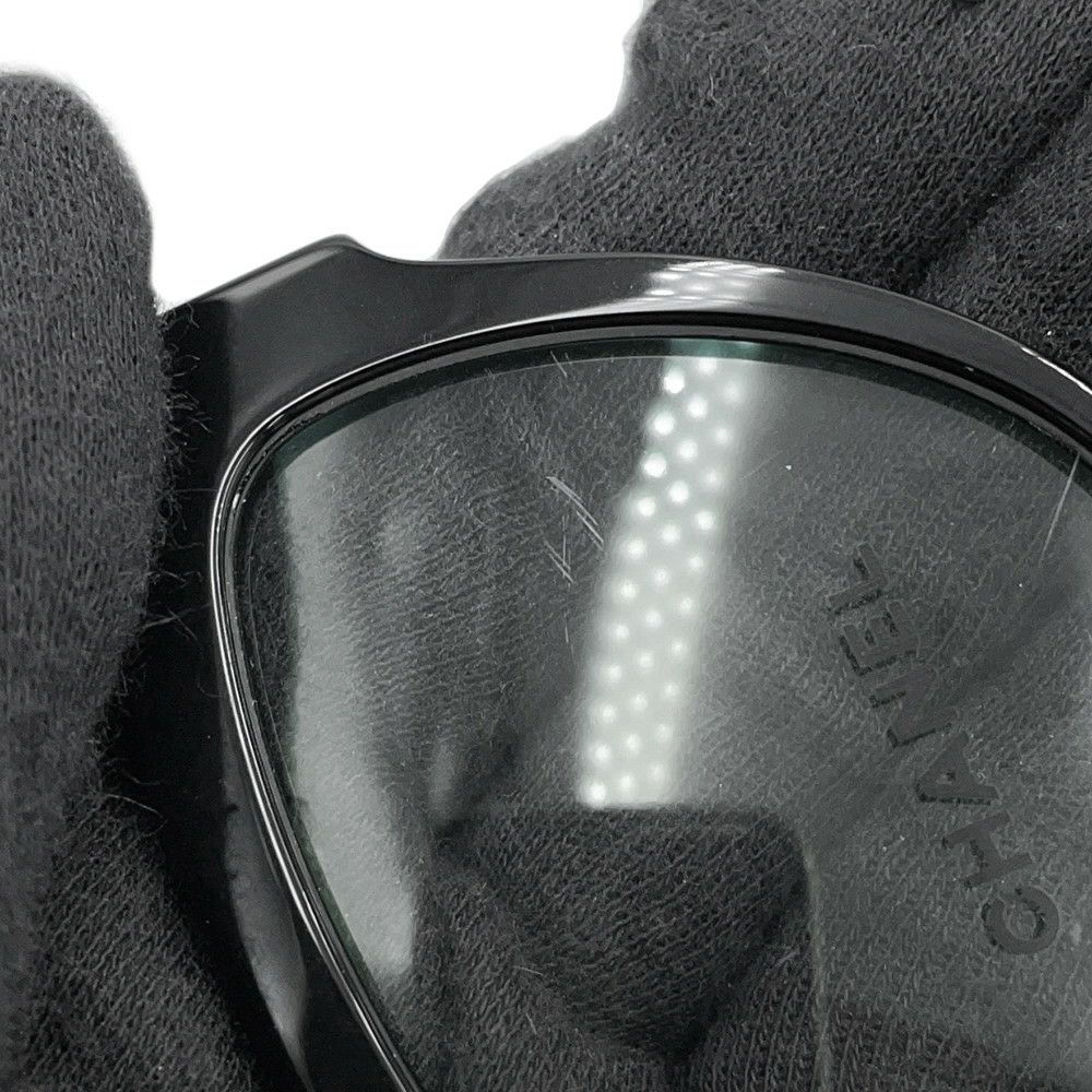 シャネル 伊達メガネ ハート ココマーク メガネフレーム 55□16 140 3436-A CHANEL アイウェア 黒