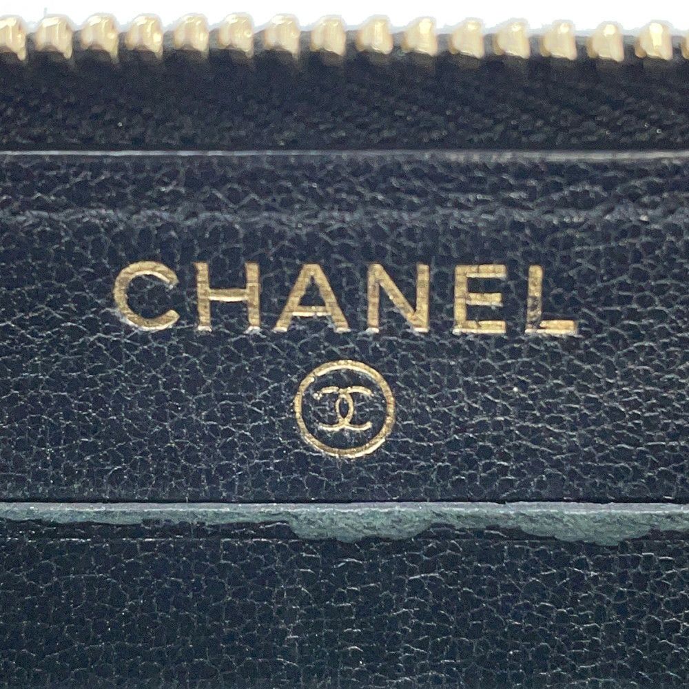 シャネル 長財布 マトラッセ ココマーク マドモワゼル コンパクトウォレット ラムスキン CHANEL ラウンドファスナー 黒