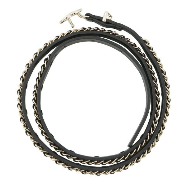 シャネル ベルト ココマーク チェーン レザー レディースサイズ70 B22S CHANEL 黒