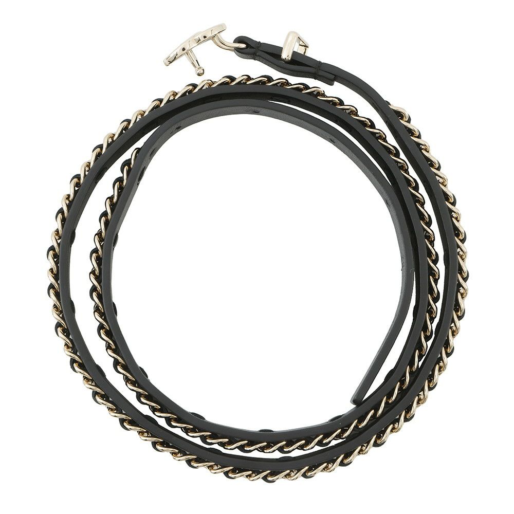 シャネル ベルト ココマーク チェーン レザー レディースサイズ70 B22S CHANEL 黒