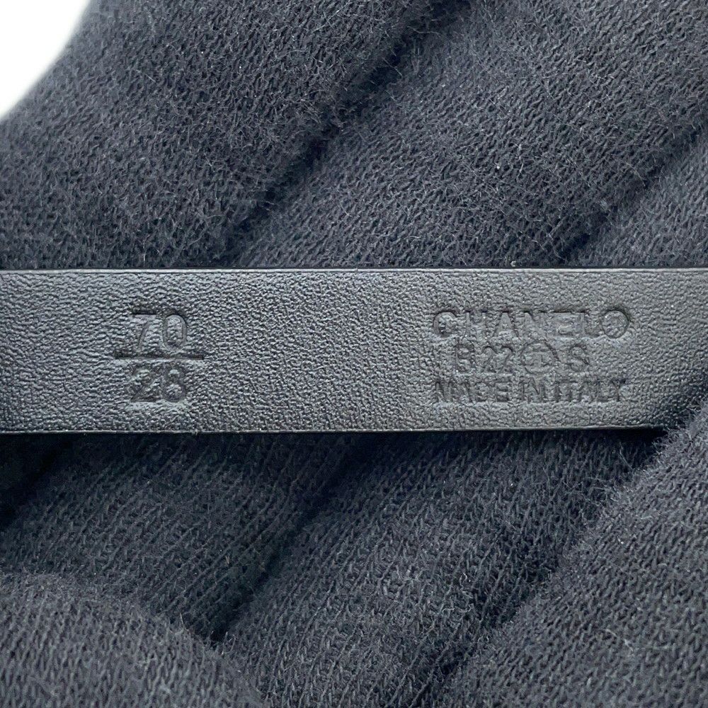 シャネル ベルト ココマーク チェーン レザー レディースサイズ70 B22S CHANEL 黒