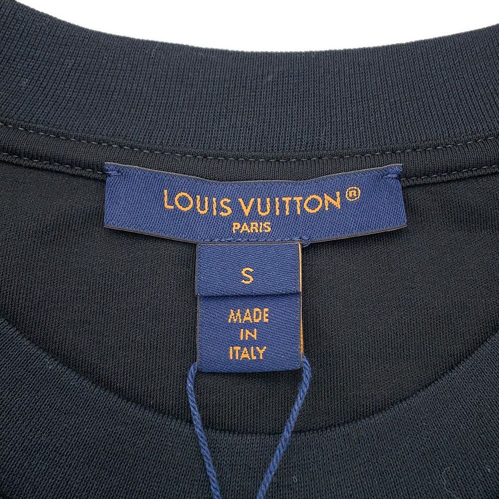 ルイヴィトン Tシャツ グローシグネチャー コットン レディースサイズS LOUIS VUITTON トップス 黒 ブラック