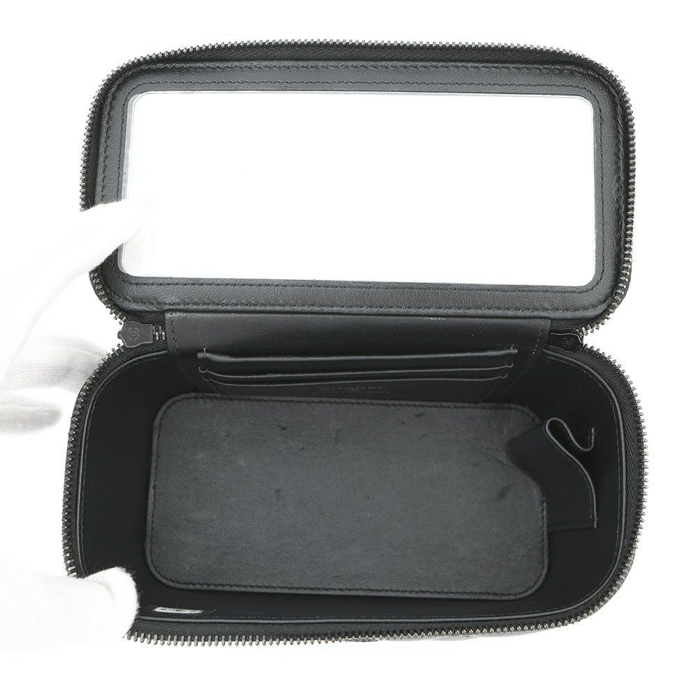 シャネル チェーンショルダーバッグ マトラッセ ココマーク ヴァニティケース ラムスキン AP2199 CHANEL 2way バニティ 黒