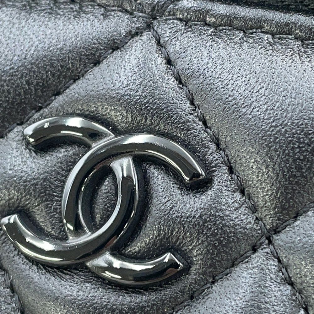 シャネル チェーンショルダーバッグ マトラッセ ココマーク ヴァニティケース ラムスキン AP2199 CHANEL 2way バニティ 黒