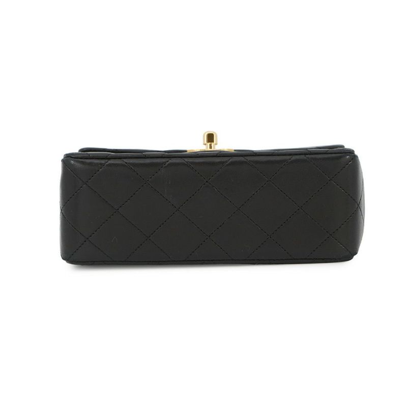 シャネル チェーンショルダーバッグ ミニ マトラッセ ココマーク シングルチェーン ラムスキン A01115 CHANEL 黒