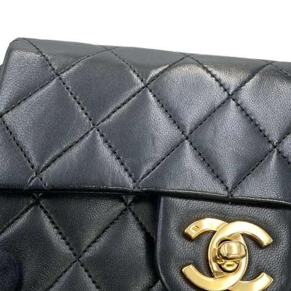 シャネル チェーンショルダーバッグ ミニ マトラッセ ココマーク シングルチェーン ラムスキン A01115 CHANEL 黒