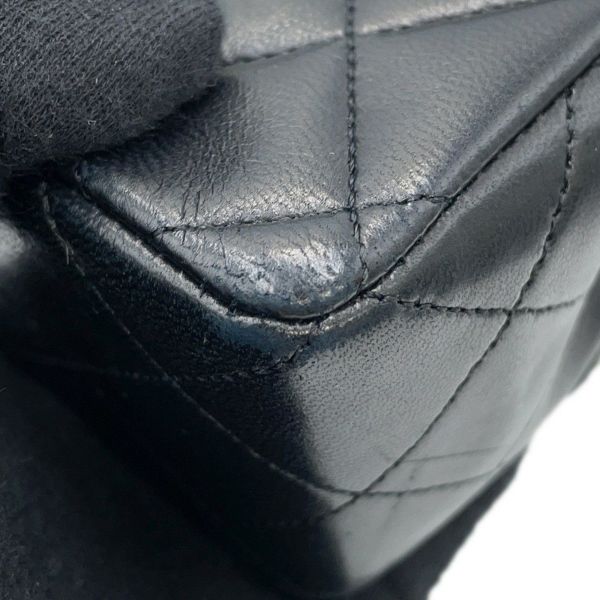 シャネル チェーンショルダーバッグ ミニ マトラッセ ココマーク シングルチェーン ラムスキン A01115 CHANEL 黒