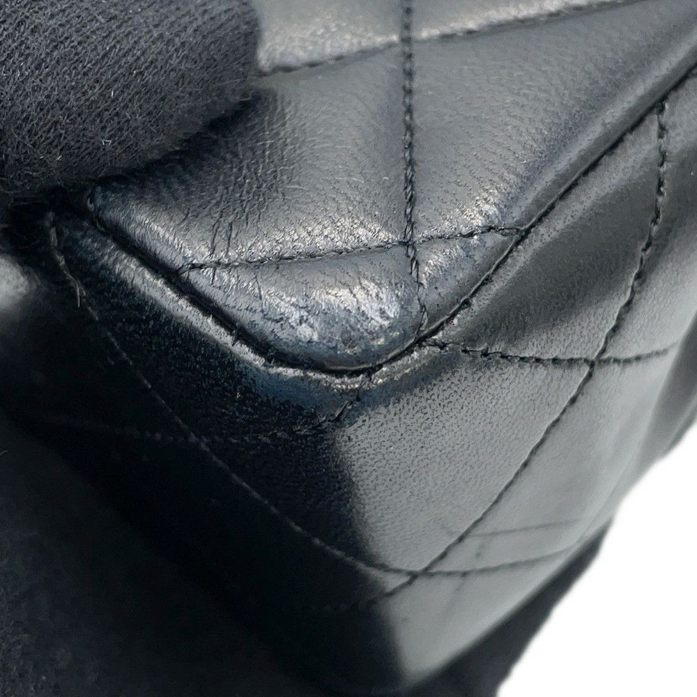 シャネル チェーンショルダーバッグ ミニ マトラッセ ココマーク シングルチェーン ラムスキン A01115 CHANEL 黒