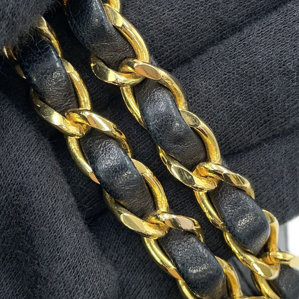 シャネル チェーンショルダーバッグ ミニ マトラッセ ココマーク シングルチェーン ラムスキン A01115 CHANEL 黒