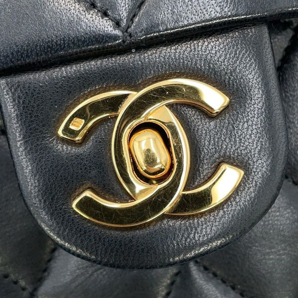 シャネル チェーンショルダーバッグ ミニ マトラッセ ココマーク シングルチェーン ラムスキン A01115 CHANEL 黒