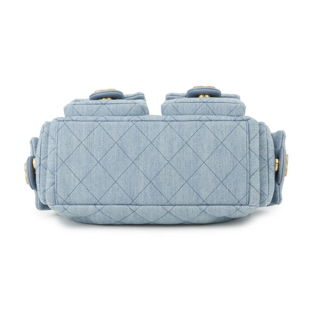 シャネル チェーンショルダーバッグ ホーボー マトラッセ ココマーク デニム AS3690 CHANEL