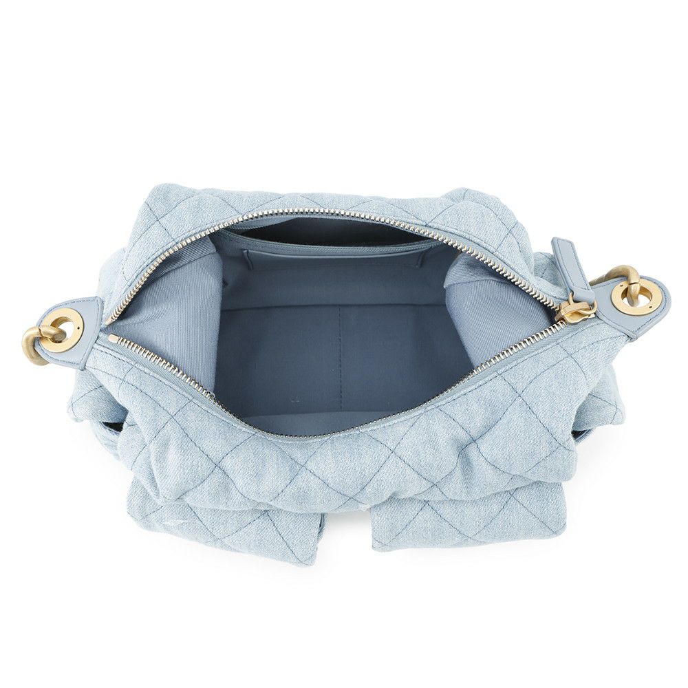 シャネル チェーンショルダーバッグ ホーボー マトラッセ ココマーク デニム AS3690 CHANEL