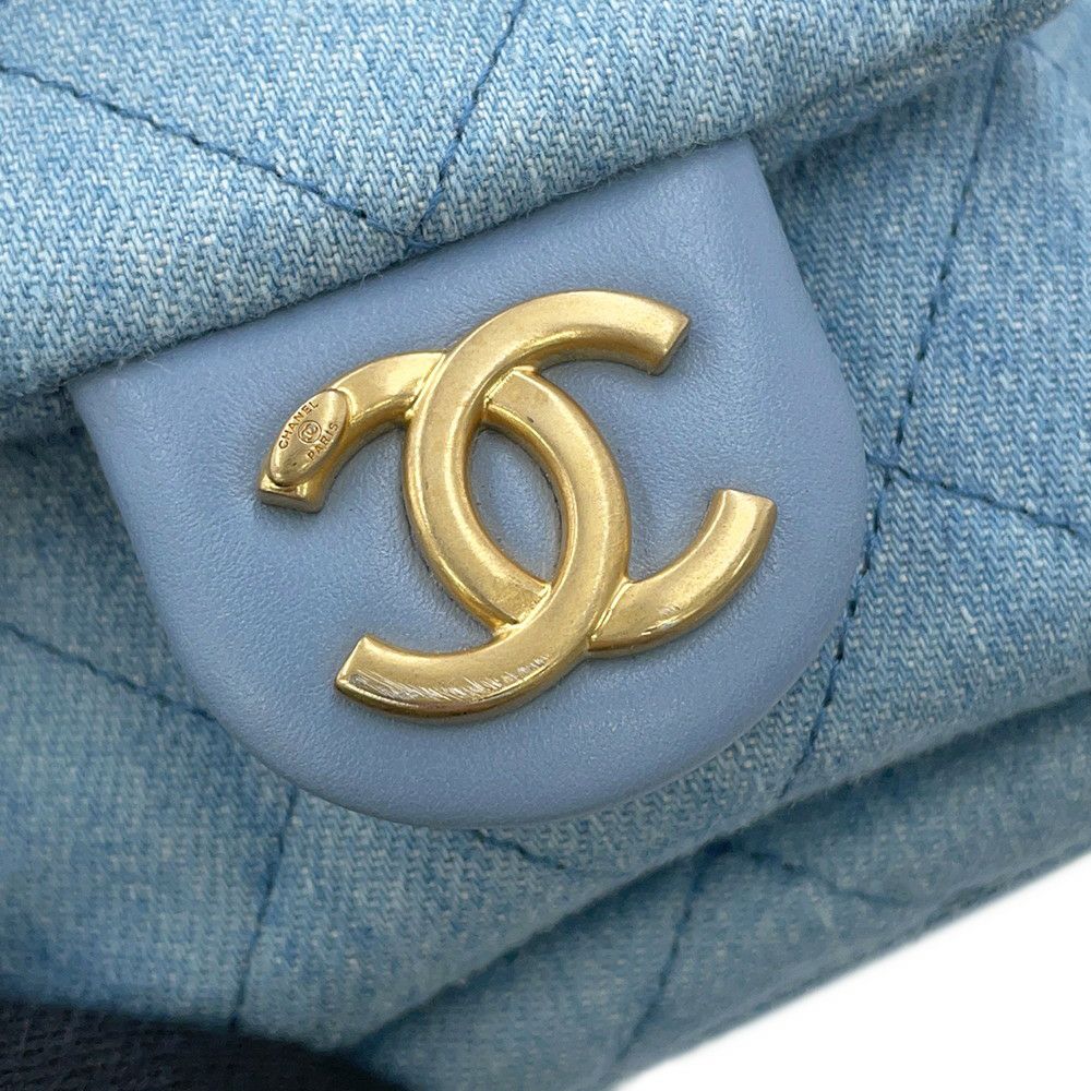 シャネル チェーンショルダーバッグ ホーボー マトラッセ ココマーク デニム AS3690 CHANEL