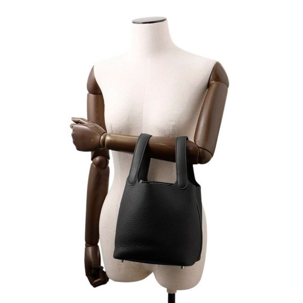 エルメス ハンドバッグ ピコタンロックPM ブラック/シルバー金具 トリヨンクレマンス K刻印 黒