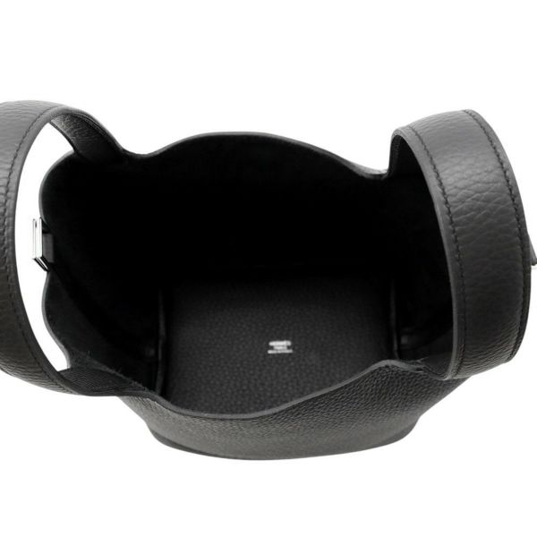 エルメス ハンドバッグ ピコタンロックPM ブラック/シルバー金具 トリヨンクレマンス K刻印 黒