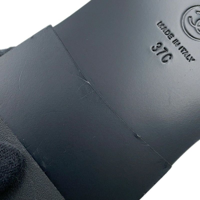 シャネル サンダル ココマーク レザー レディースサイズ37C CHANEL 靴 黒