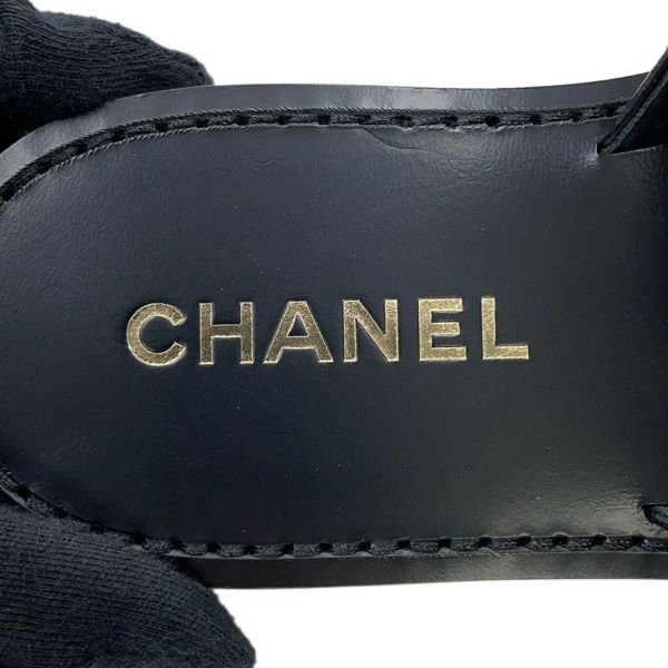 シャネル サンダル ココマーク レザー レディースサイズ37C CHANEL 靴 黒