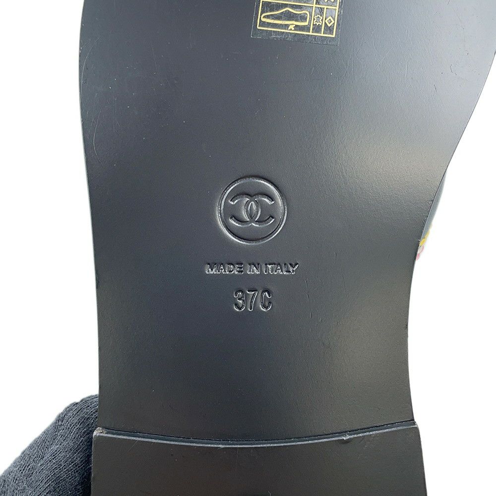 シャネル サンダル ココマーク レザー レディースサイズ37C CHANEL 靴 黒