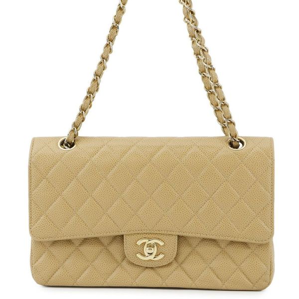 シャネル チェーンショルダーバッグ マトラッセ25 ココマーク ダブルチェーン キャビアスキン A01112 CHANEL