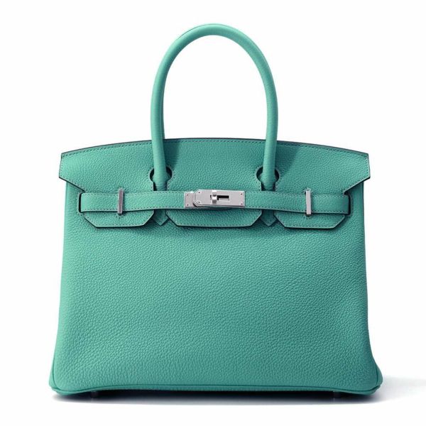 エルメス バーキン30 ヴェールヴェロン/シルバー金具 トゴ W刻印 HERMES Birkin ハンドバッグ