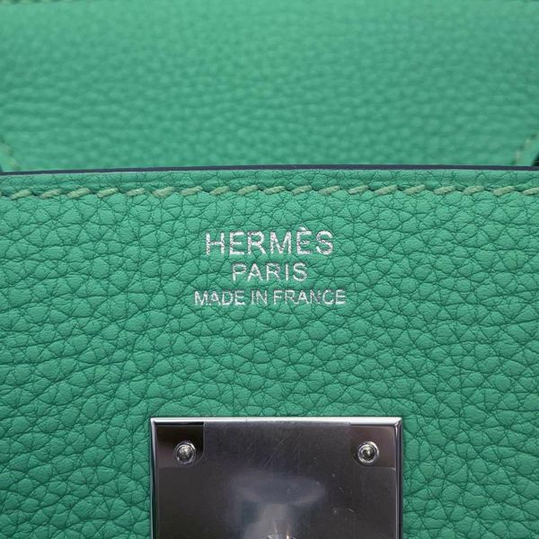 エルメス バーキン30 ヴェールヴェロン/シルバー金具 トゴ W刻印 HERMES Birkin ハンドバッグ