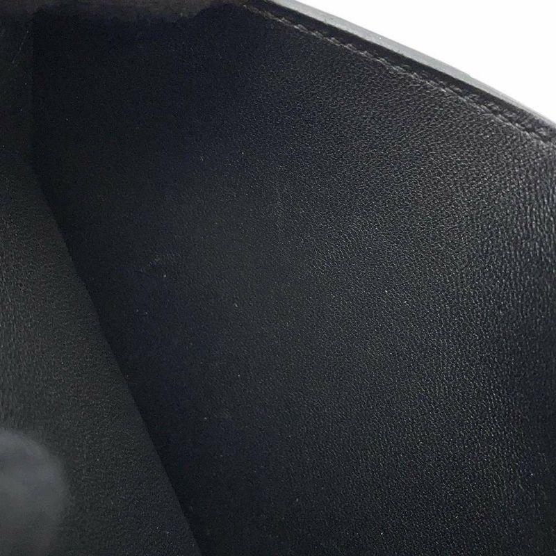 エルメス 二つ折り財布 ベアンコンパクト ブラック/シルバー金具 エプソン B刻印 HERMES 黒