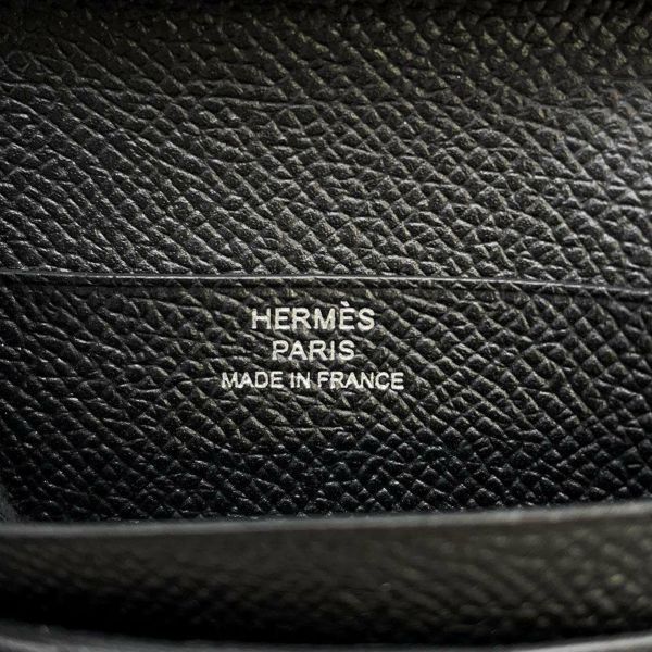 エルメス 二つ折り財布 ベアンコンパクト ブラック/シルバー金具 エプソン B刻印 HERMES 黒