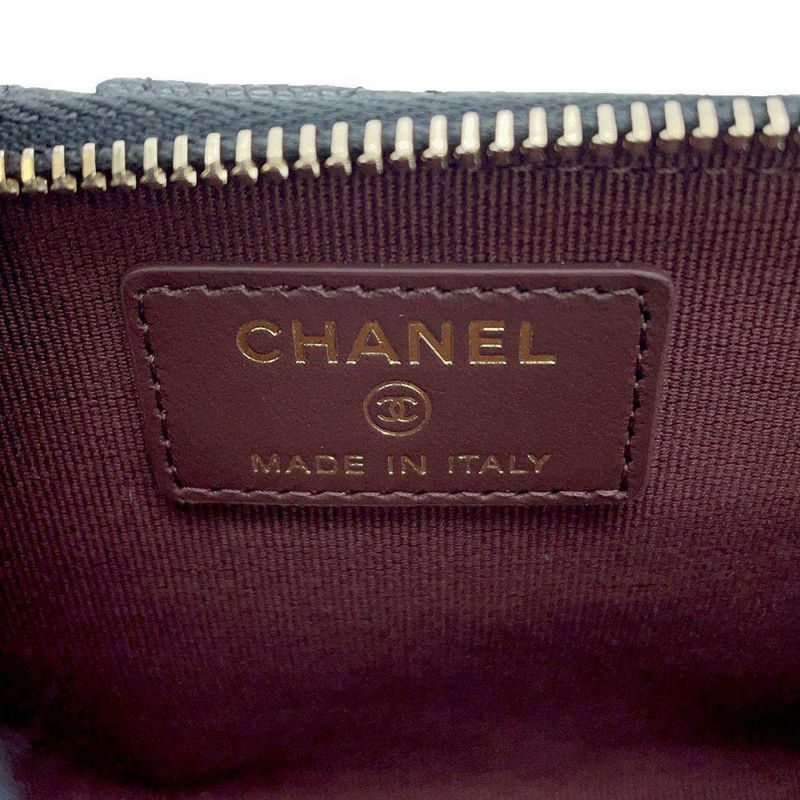 シャネル コインケース マトラッセ ココマーク キャビアスキン AP3179 フラグメント カードケース 黒