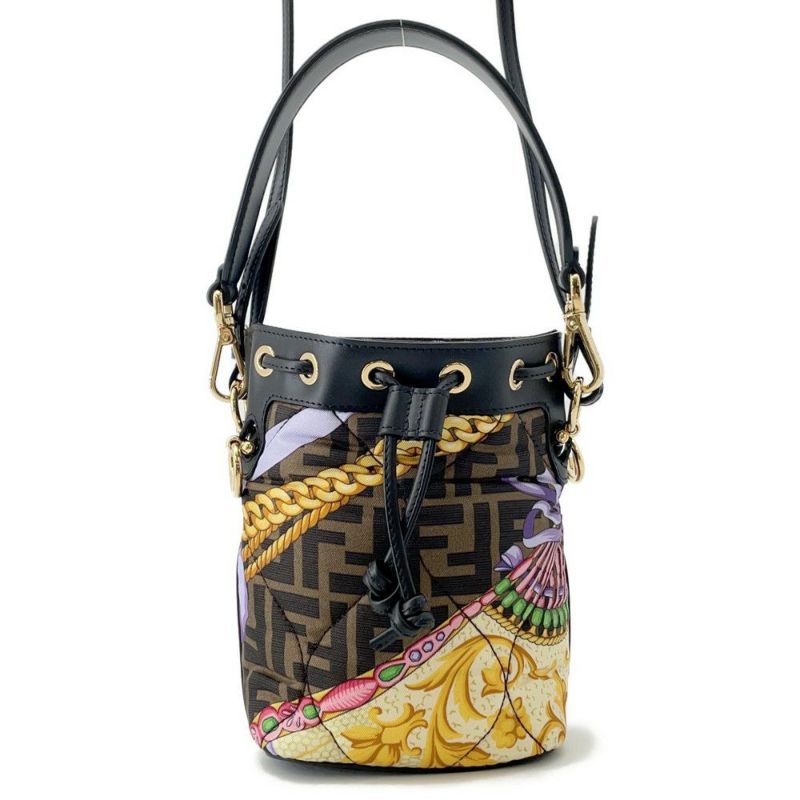 フェンディ ショルダーバッグ ヴェルサーチェ コラボ フェンダーチェ モン トレゾール ミニ ナイロン 8BS010 FENDI バッグ 2way