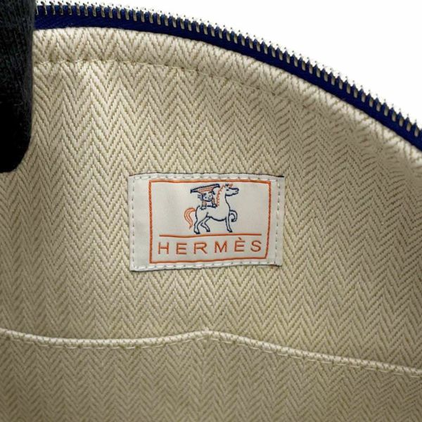 エルメス ポーチ ブリッド・ア・ブラックGM カブリオル グリスペール/シルバー金具 キャンバス HERMES