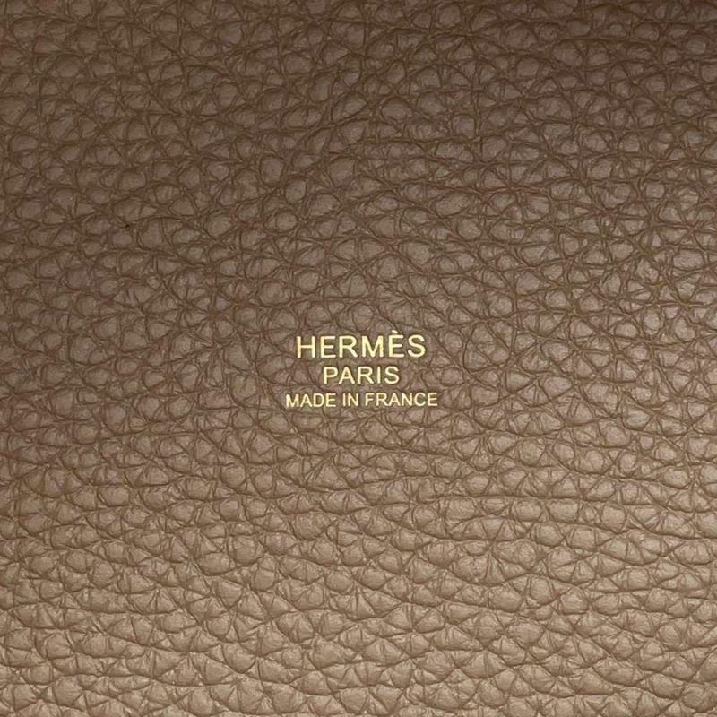 エルメス ハンドバッグ ピコタンロックMM エトゥープ/ゴールド金具 トリヨンクレマンス W刻印