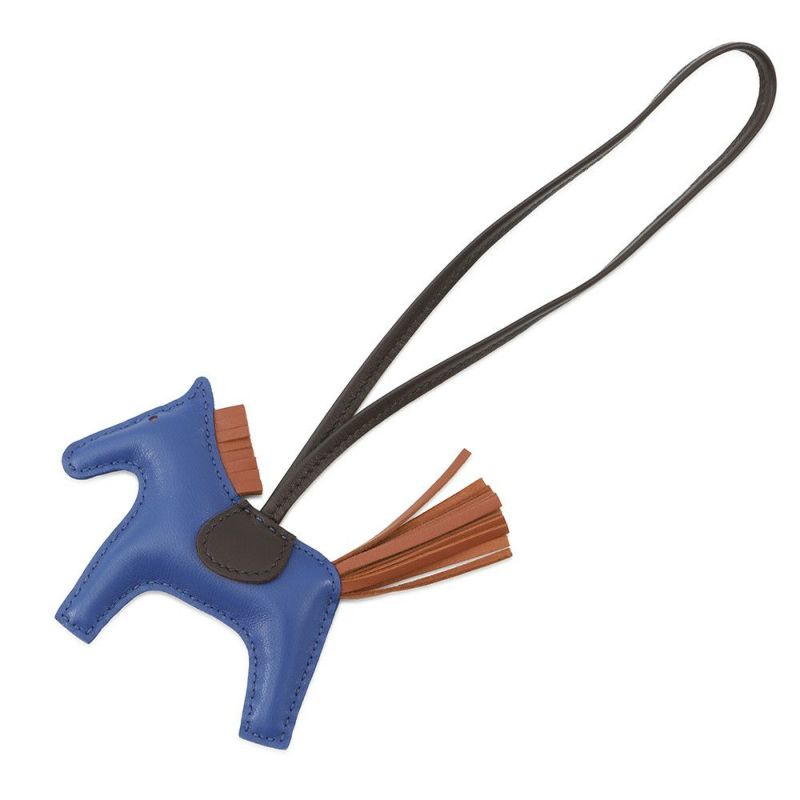 エルメス バッグチャーム ロデオ PM ブルーフランス/カーネリアン/ルージュセリエ ラムスキン U刻印