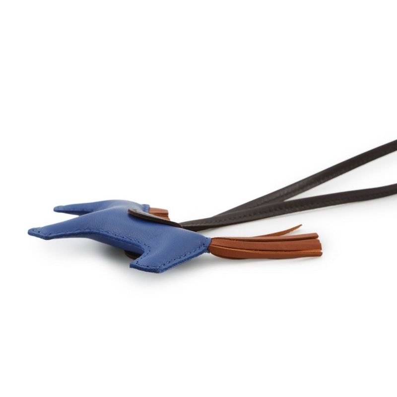 エルメス バッグチャーム ロデオ PM ブルーフランス/カーネリアン/ルージュセリエ ラムスキン U刻印