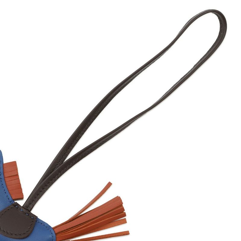 エルメス バッグチャーム ロデオ PM ブルーフランス/カーネリアン/ルージュセリエ ラムスキン U刻印