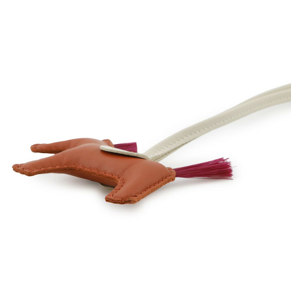 エルメス バッグチャーム ロデオPM コーネリアン /クレ/マグノリア ラムスキン/クリノラン B刻印