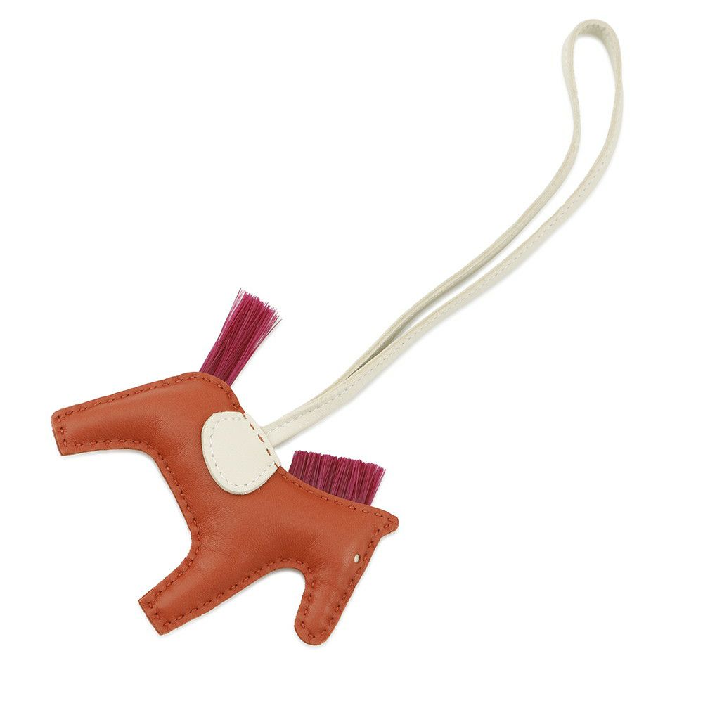 エルメス バッグチャーム ロデオPM コーネリアン /クレ/マグノリア ラムスキン/クリノラン B刻印