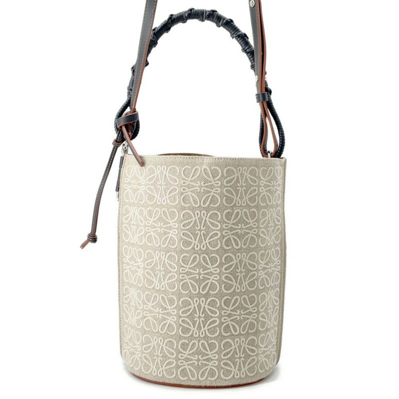 ロエベ ショルダーバッグ アナグラム ゲートバケットバッグ レザー LOEWE 2way 黒