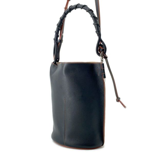 ロエベ ショルダーバッグ アナグラム ゲートバケットバッグ レザー LOEWE 2way 黒