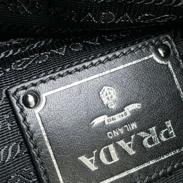 プラダ トートバッグ トライアングルロゴ フェイクファー BR4759 PRADA 黒