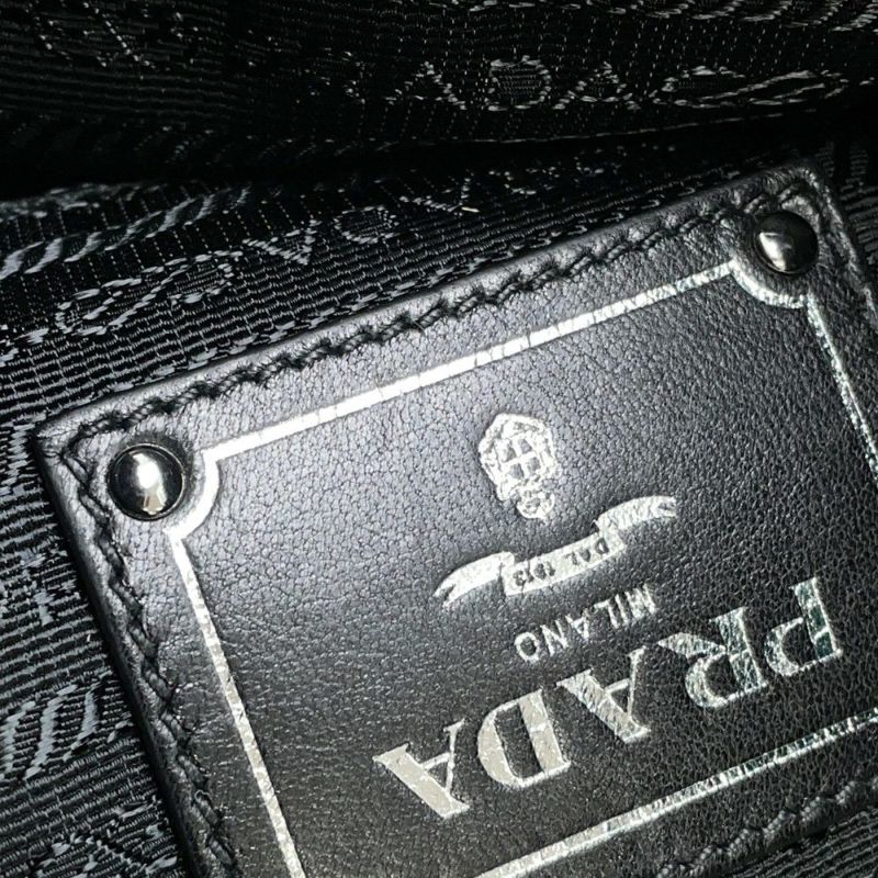 プラダ トートバッグ トライアングルロゴ フェイクファー BR4759 PRADA 黒