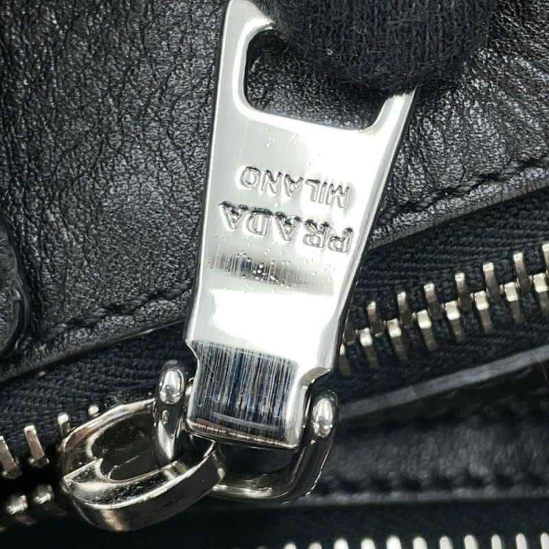 プラダ トートバッグ トライアングルロゴ フェイクファー BR4759 PRADA 黒