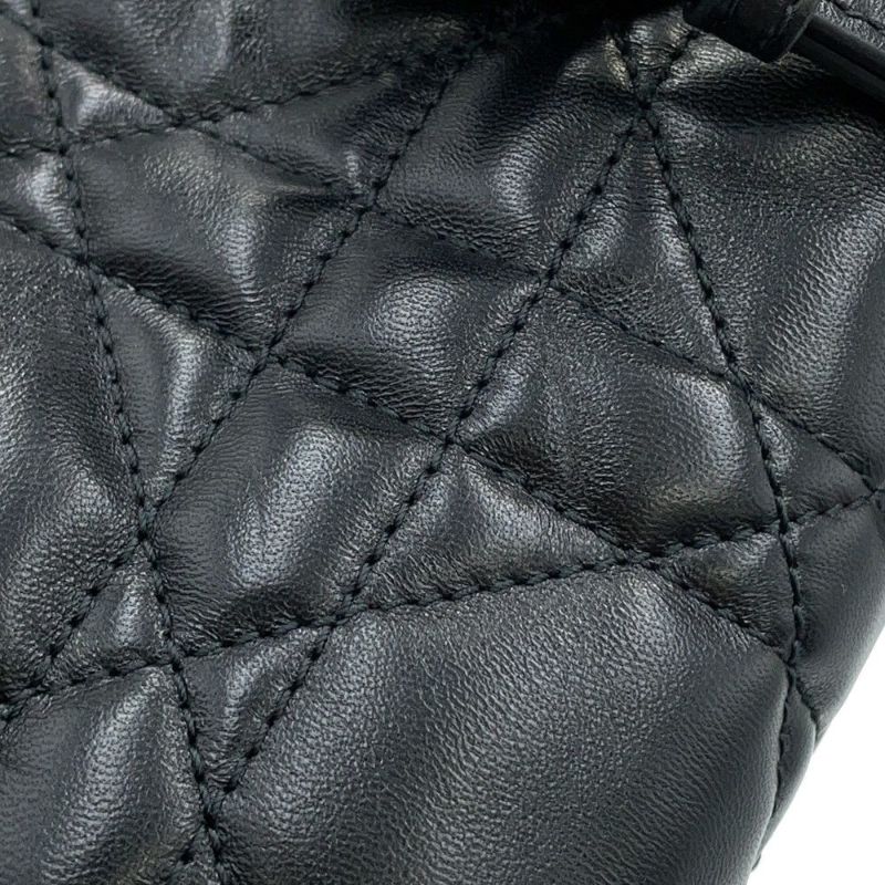 クリスチャン・ディオール リュック カロ マクロカナージュ スモール ラムスキン M6302UNOZ バックパック バッグ 黒