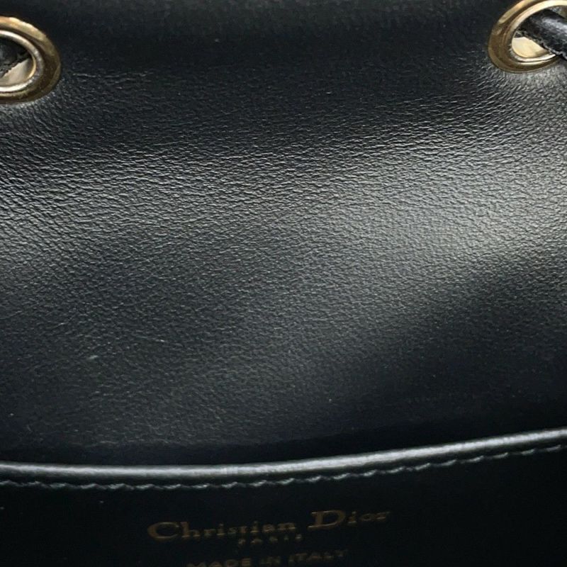 クリスチャン・ディオール リュック カロ マクロカナージュ スモール ラムスキン M6302UNOZ バックパック バッグ 黒