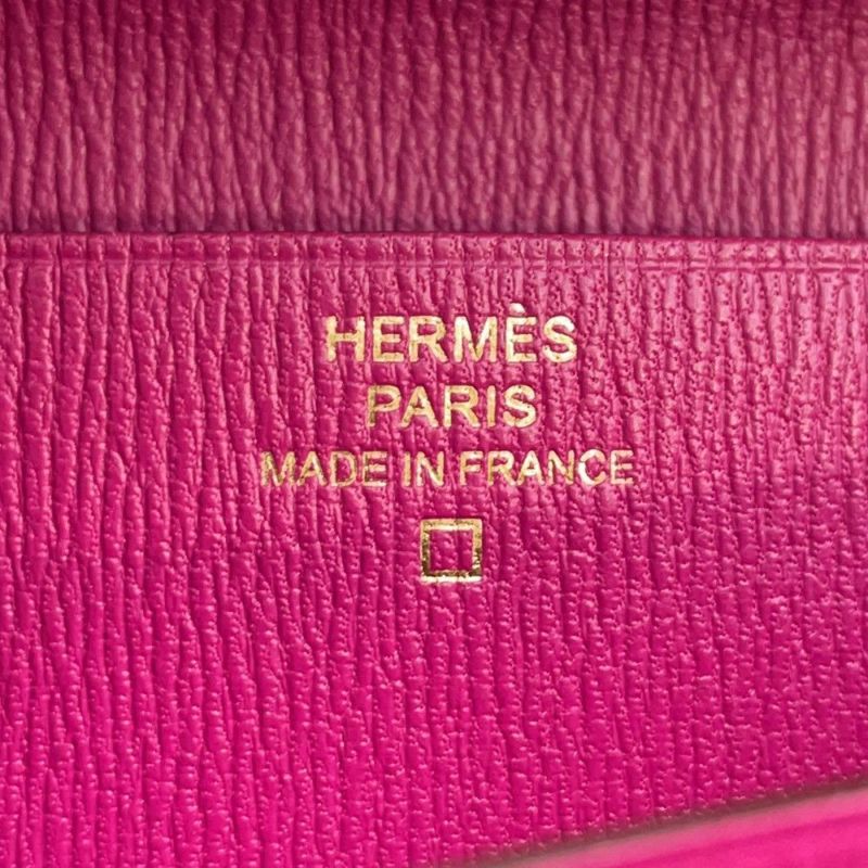 エルメス 長財布 ベアンスフレ ローズシェヘラザード/ゴールド金具 アリゲーターシャイン D刻印 HERMES 財布