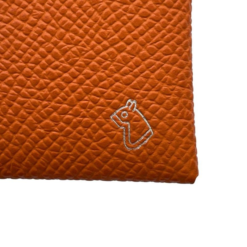 エルメス コインケース バスティア ヴェルソ オレンジ/モーヴペール エプソン W刻印 HERMES SPO
